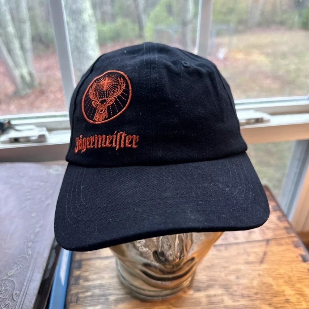 Jagermeister Hat Black Stitched Logo Adjustable Baseball Cap - Promo Hat